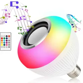 Lampada Bluetooth Led Caixa De Som Com Controle Remoto 12W Rgb Luz Colorida